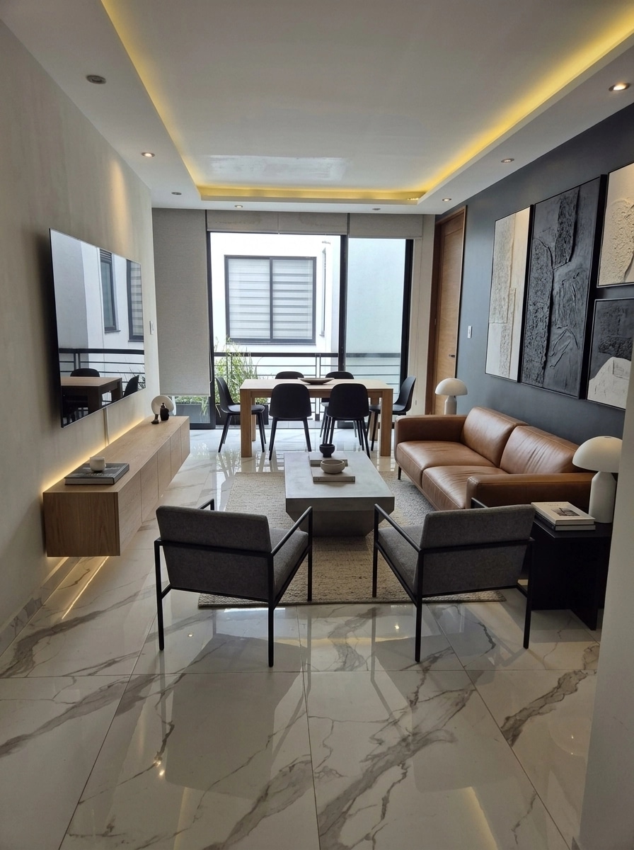Minimalism Living Room design — interior photo by GenRoom AI