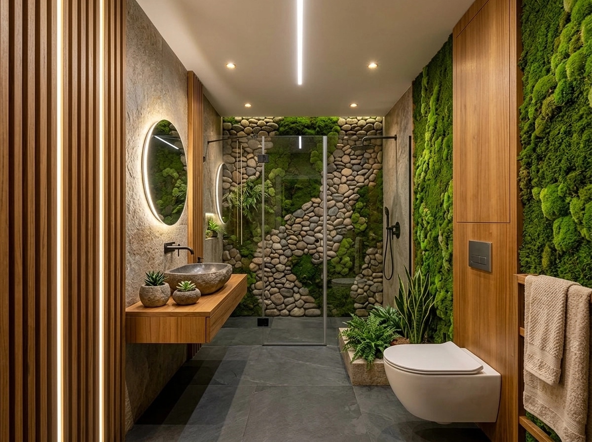 Interior design in Biophilic style — Bathroom by GenRoom AI