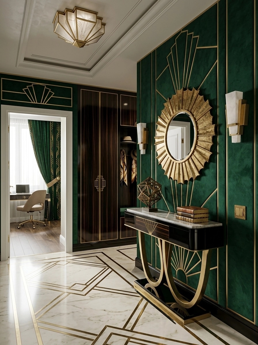 Interior design in Art Deco style — Hallway by GenRoom AI