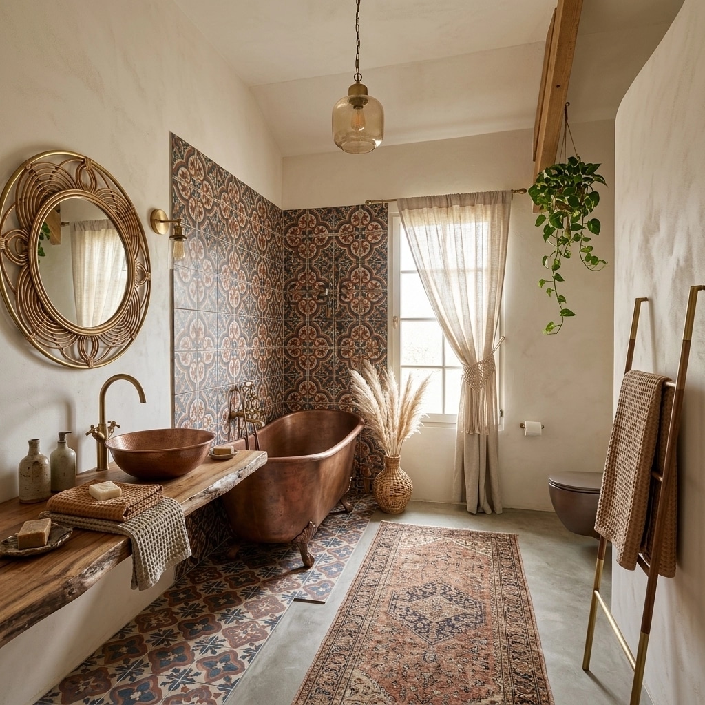 Interior design in Bohemian style — Bathroom by GenRoom AI