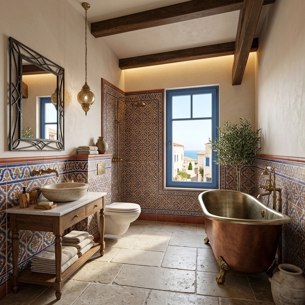 Mediterranean Bathroom design — interior photo by GenRoom AI
