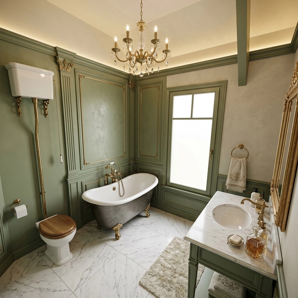 Interior design in Neoclassic style — Bathroom by GenRoom AI