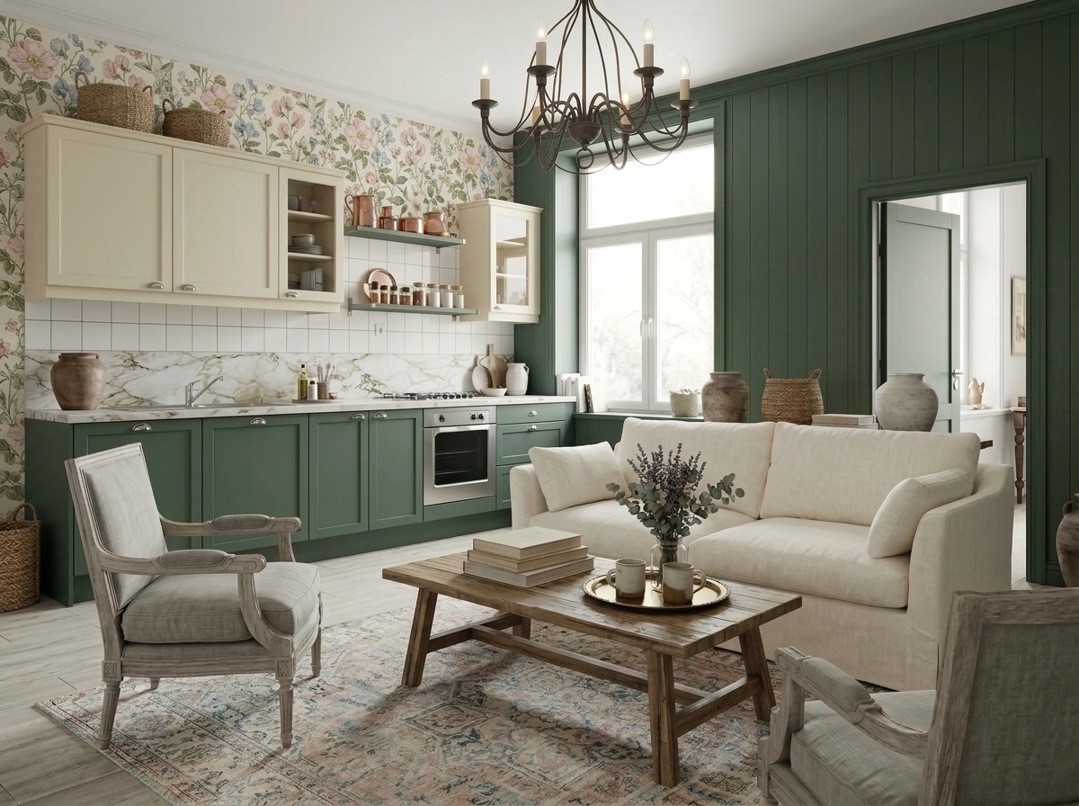 Modern Farmhouse Living Room design — interior photo by GenRoom AI