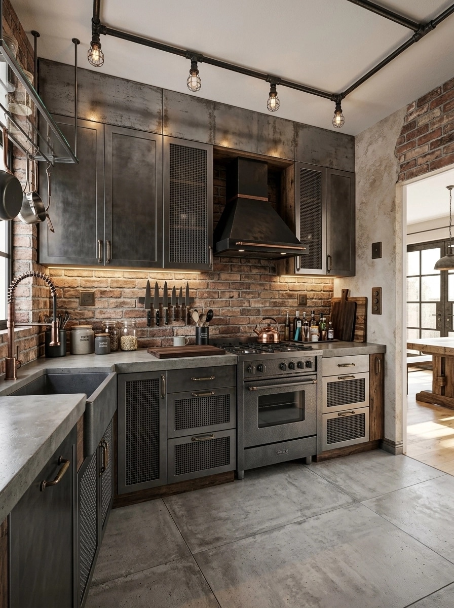Kitchen interior in Loft / Industrial style — photo by GenRoom AI