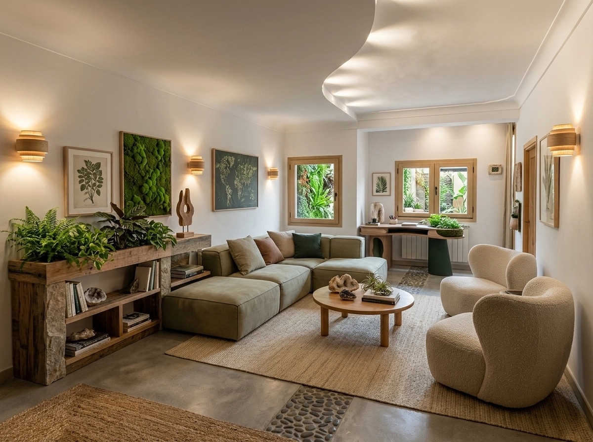 Interior design in Biophilic style — Living Room by GenRoom AI