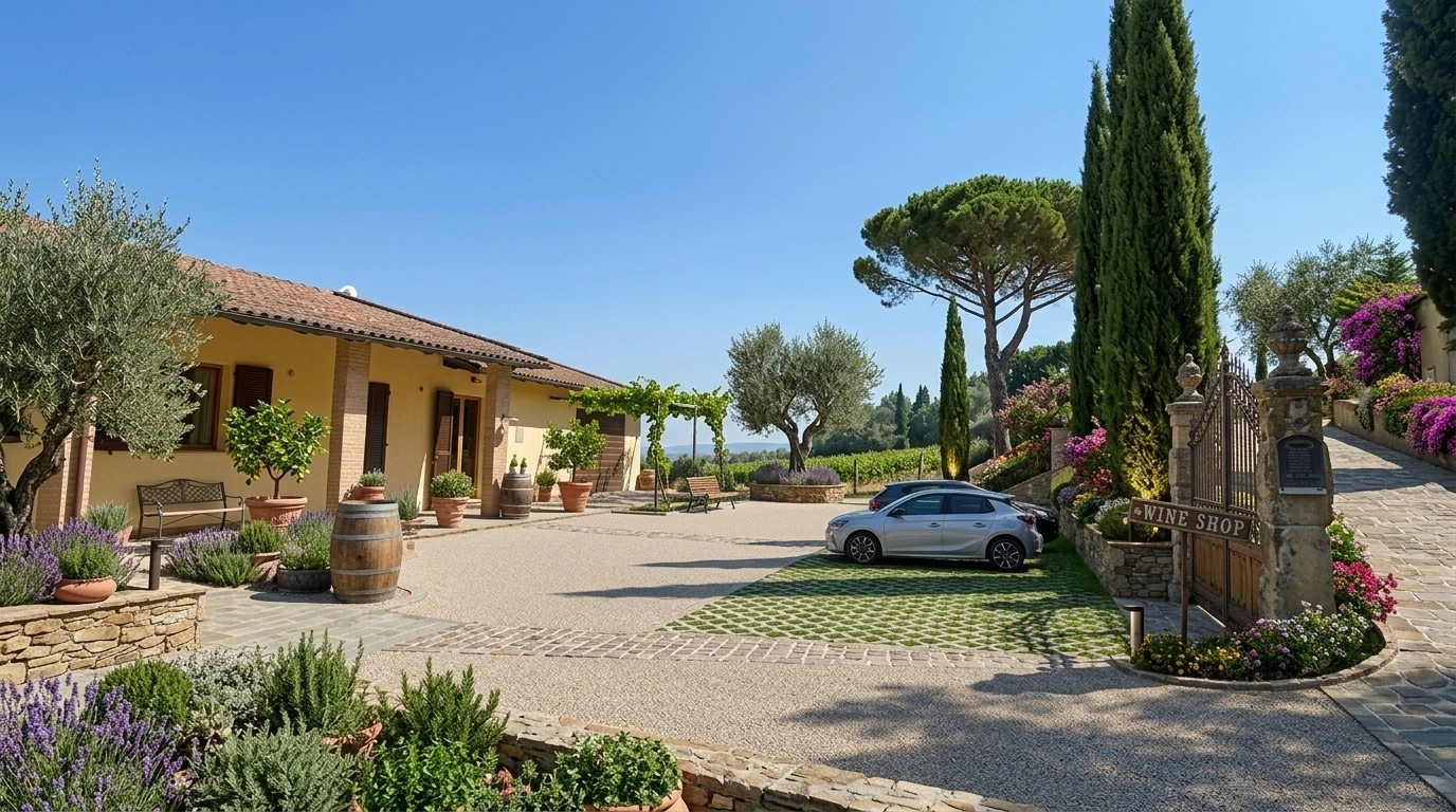 Landscape design in Mediterranean Yard style — Yard by GenRoom AI