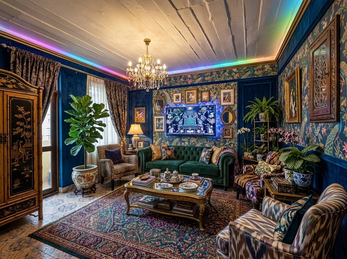 Maximalist Living Room design — interior photo by GenRoom AI