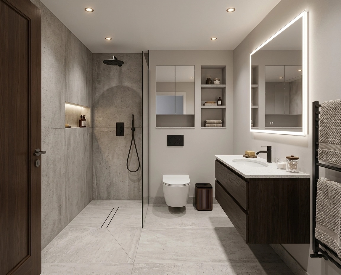 Bathroom interior in Contemporary style — photo by GenRoom AI