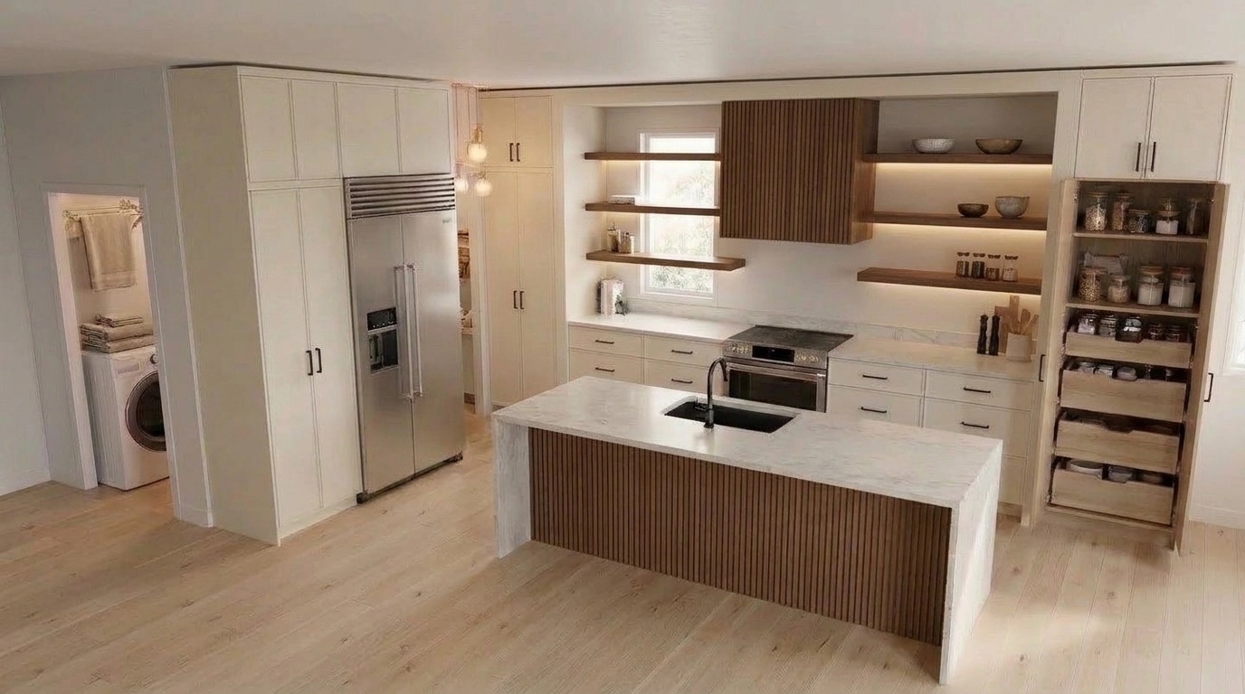 Kitchen interior in Scandinavian style — photo by GenRoom AI