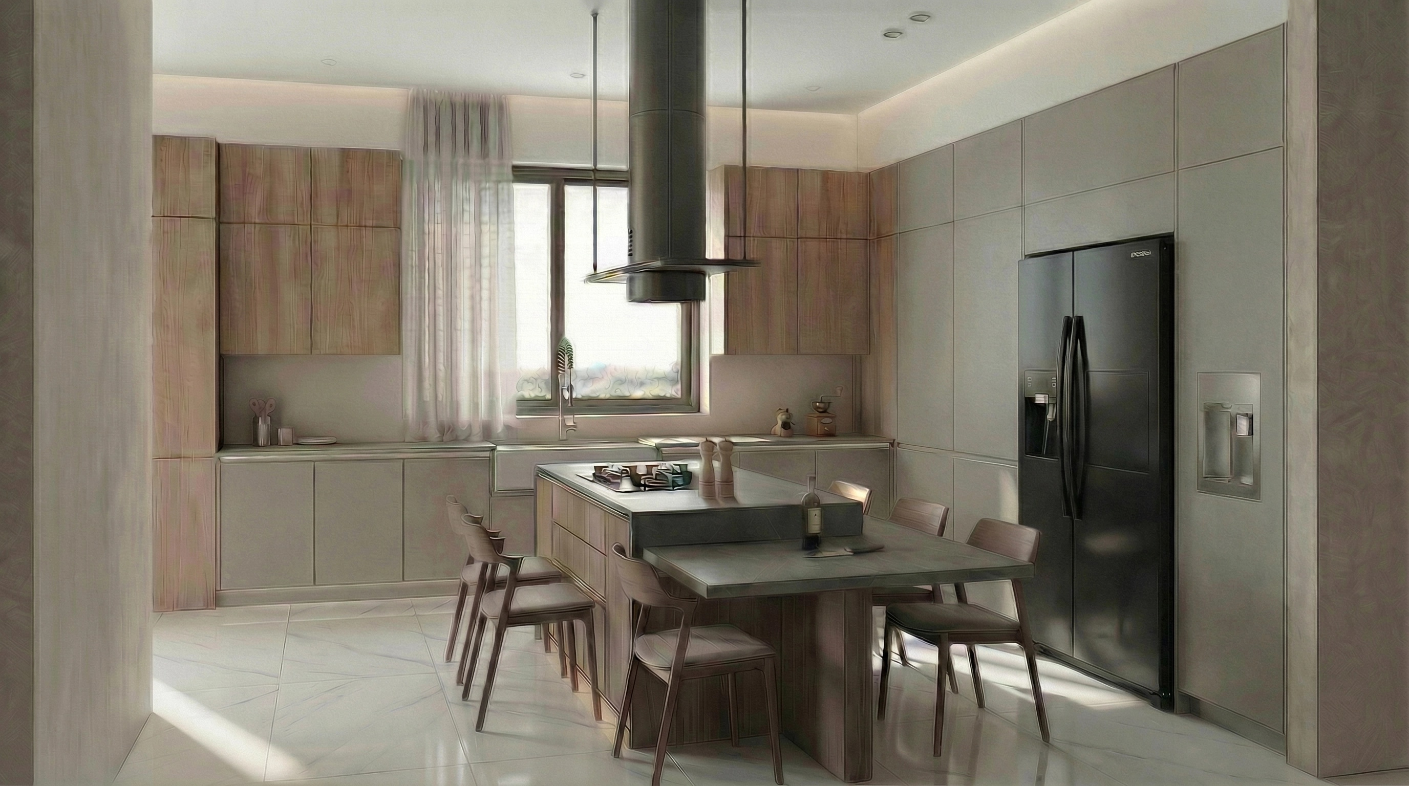 Minimalism Kitchen design — interior photo by GenRoom AI