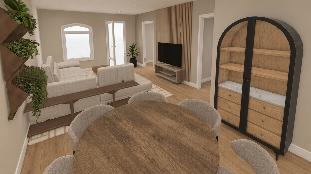 İç mekân tasarımı Contemporary stili — Oturma Odası GenRoom AI