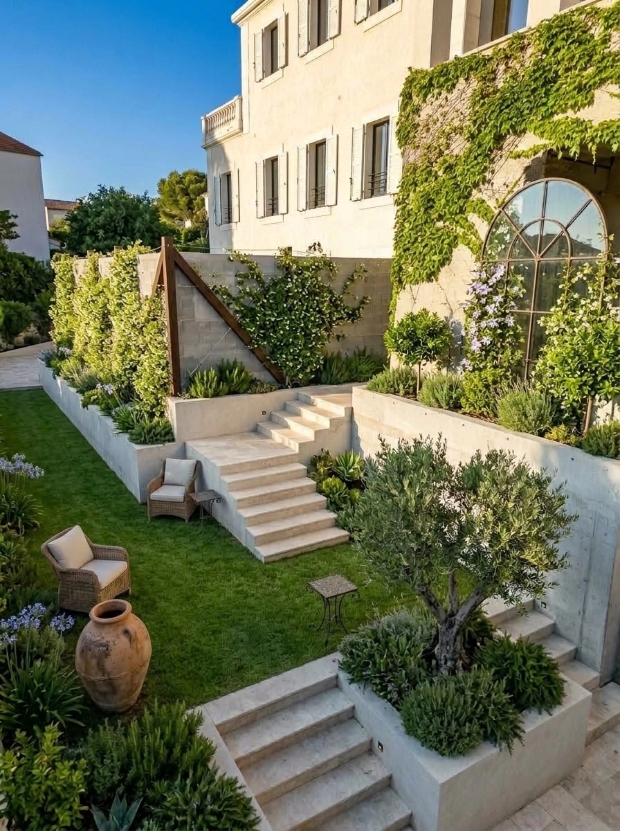 Landscape design in Mediterranean Yard style — Yard by GenRoom AI