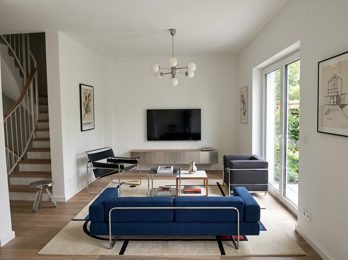 Design d'intérieur en style Bauhaus — Salon par GenRoom AI