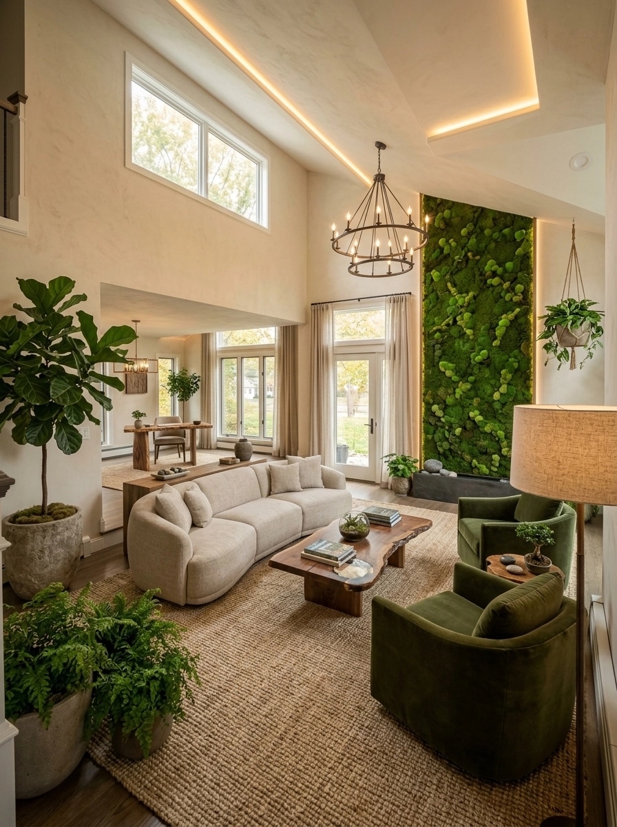 Interior design in Biophilic style — Living Room by GenRoom AI