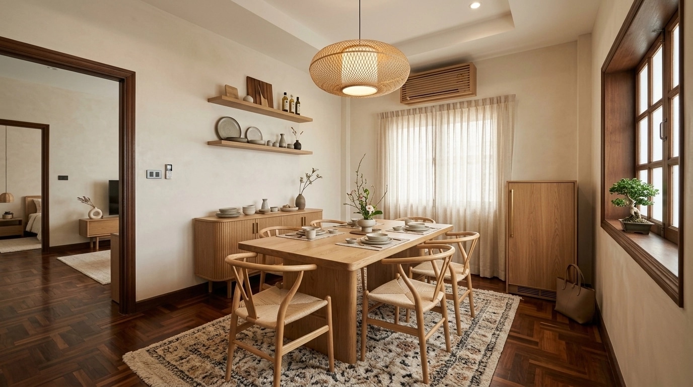 Interior design in Japandi style — dining_room by GenRoom AI
