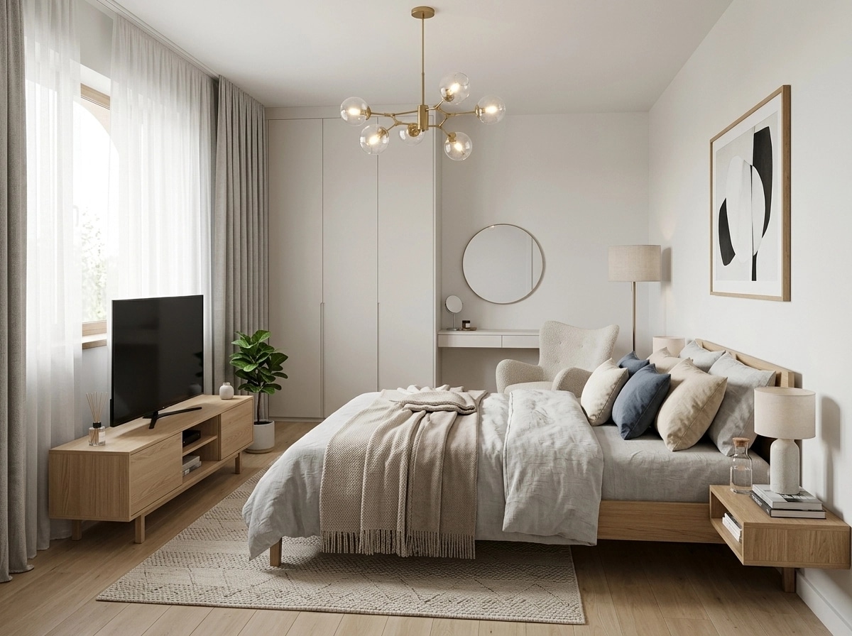 Interior design in Scandinavian style — Bedroom by GenRoom AI