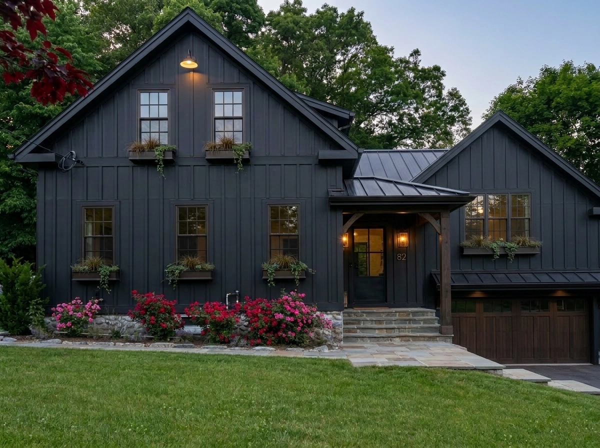 Facade design in Barnhouse Facade style — photo by GenRoom AI