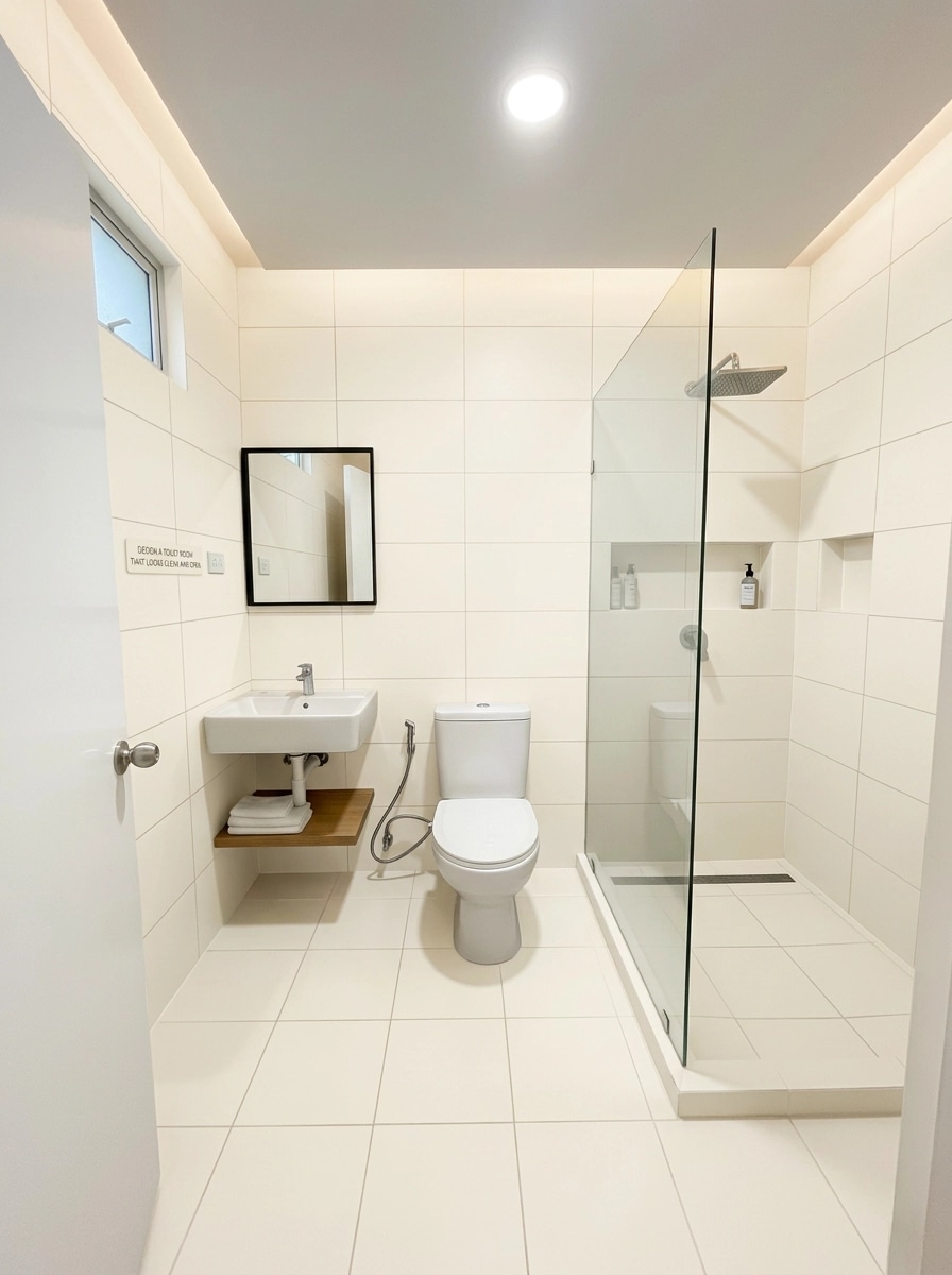 Bathroom interior in Minimalism style — photo by GenRoom AI