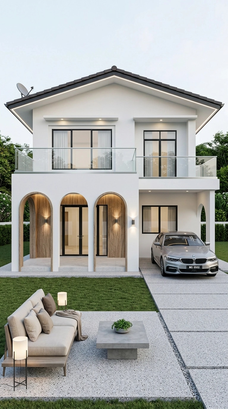 Contemporary Facade Қасбет design — facade photo by GenRoom AI