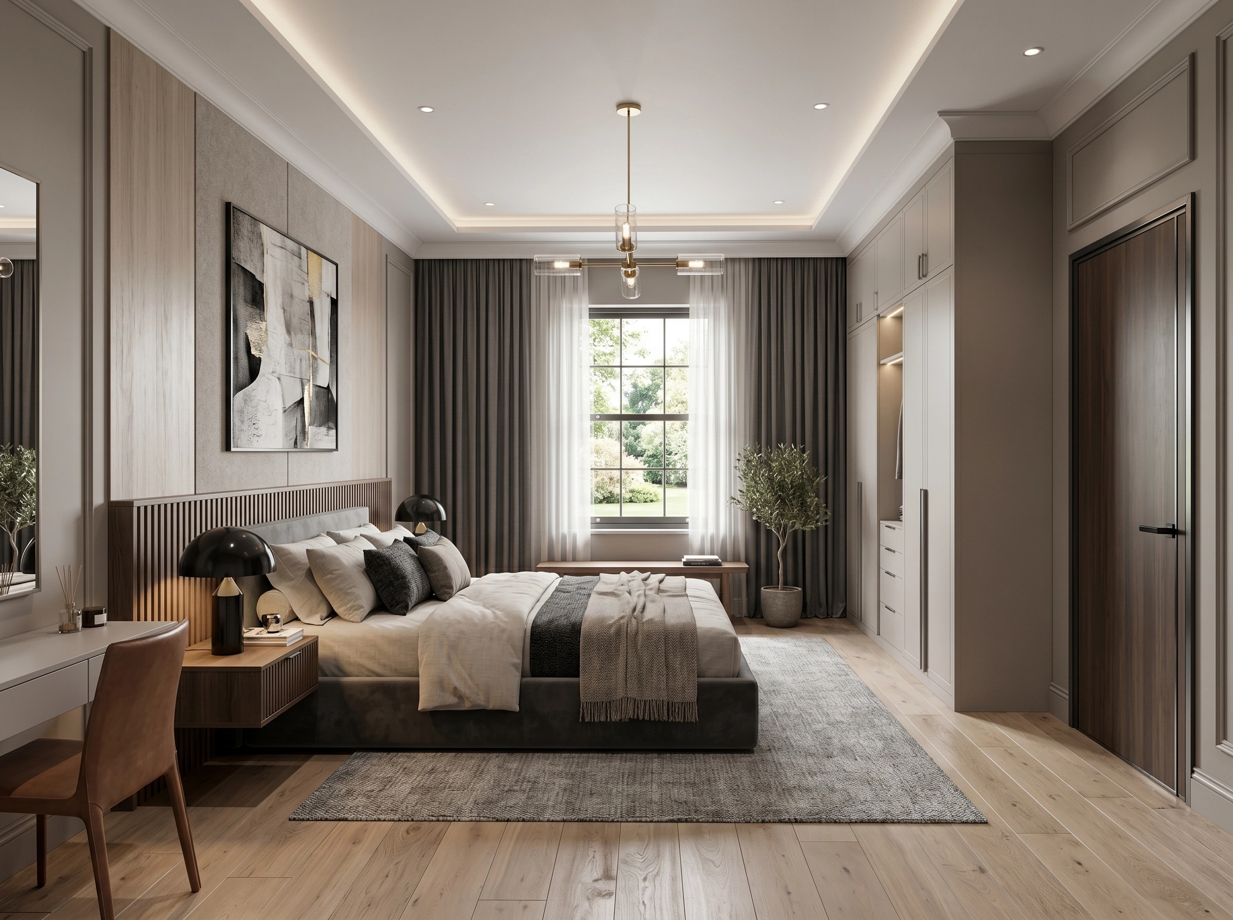 التصميم الداخلي بنمط Contemporary — غرفة النوم من GenRoom AI