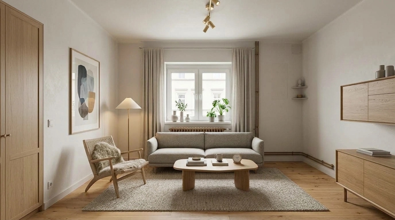 Scandinavian Living Room design — interior photo by GenRoom AI
