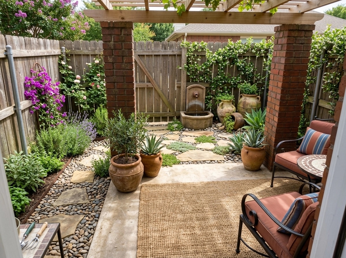Landscape design in Mediterranean Yard style — Yard by GenRoom AI