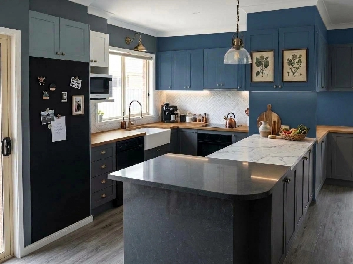 Kitchen interior in Modern Farmhouse style — photo by GenRoom AI