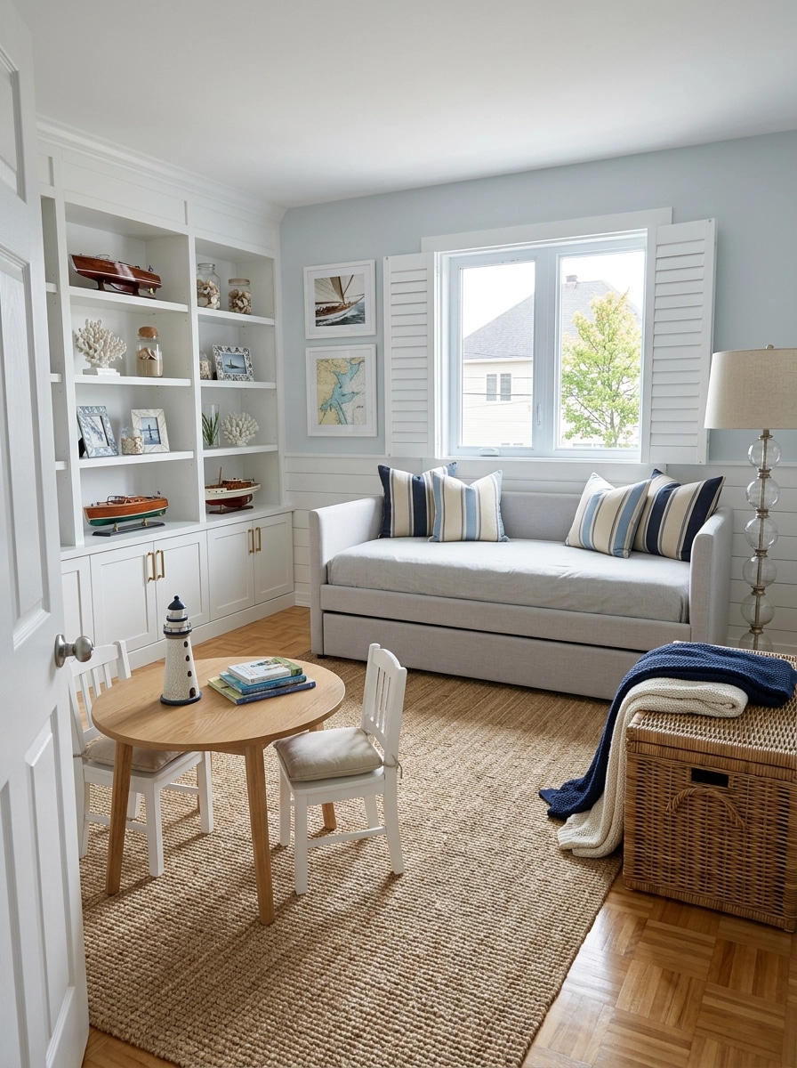 Interior design in Coastal / Hamptons style — Kids Room by GenRoom AI