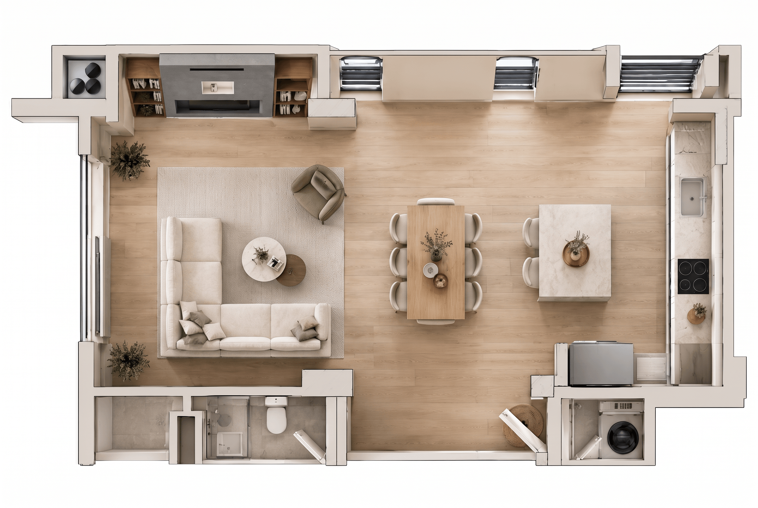 Contemporary Living Room design — interior photo by GenRoom AI
