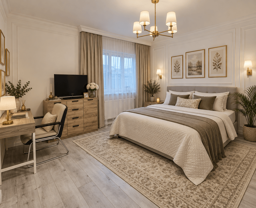 Interior design in Neoclassic style — Living Room by GenRoom AI