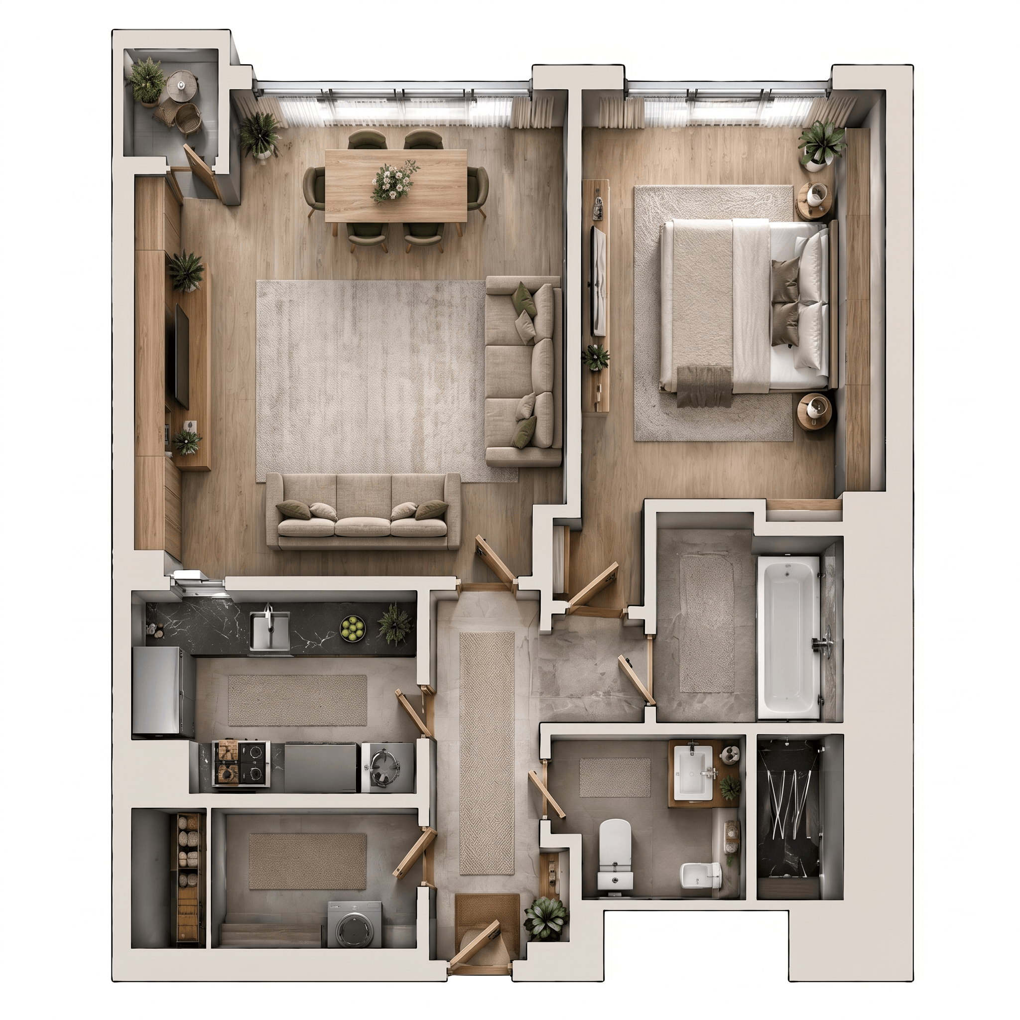 Interior design in Contemporary style — Living Room by GenRoom AI