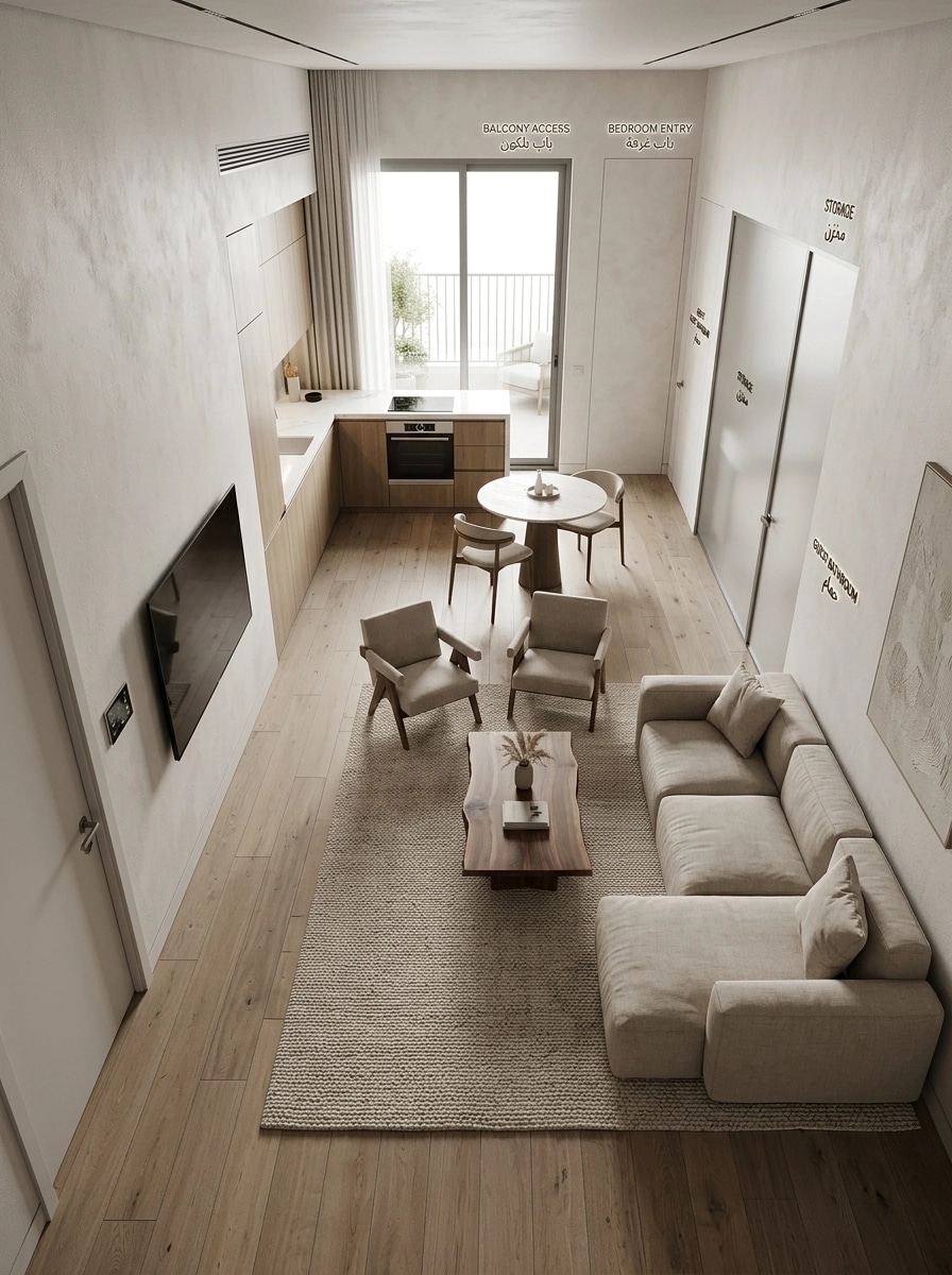 Minimalism Living Room design — interior photo by GenRoom AI