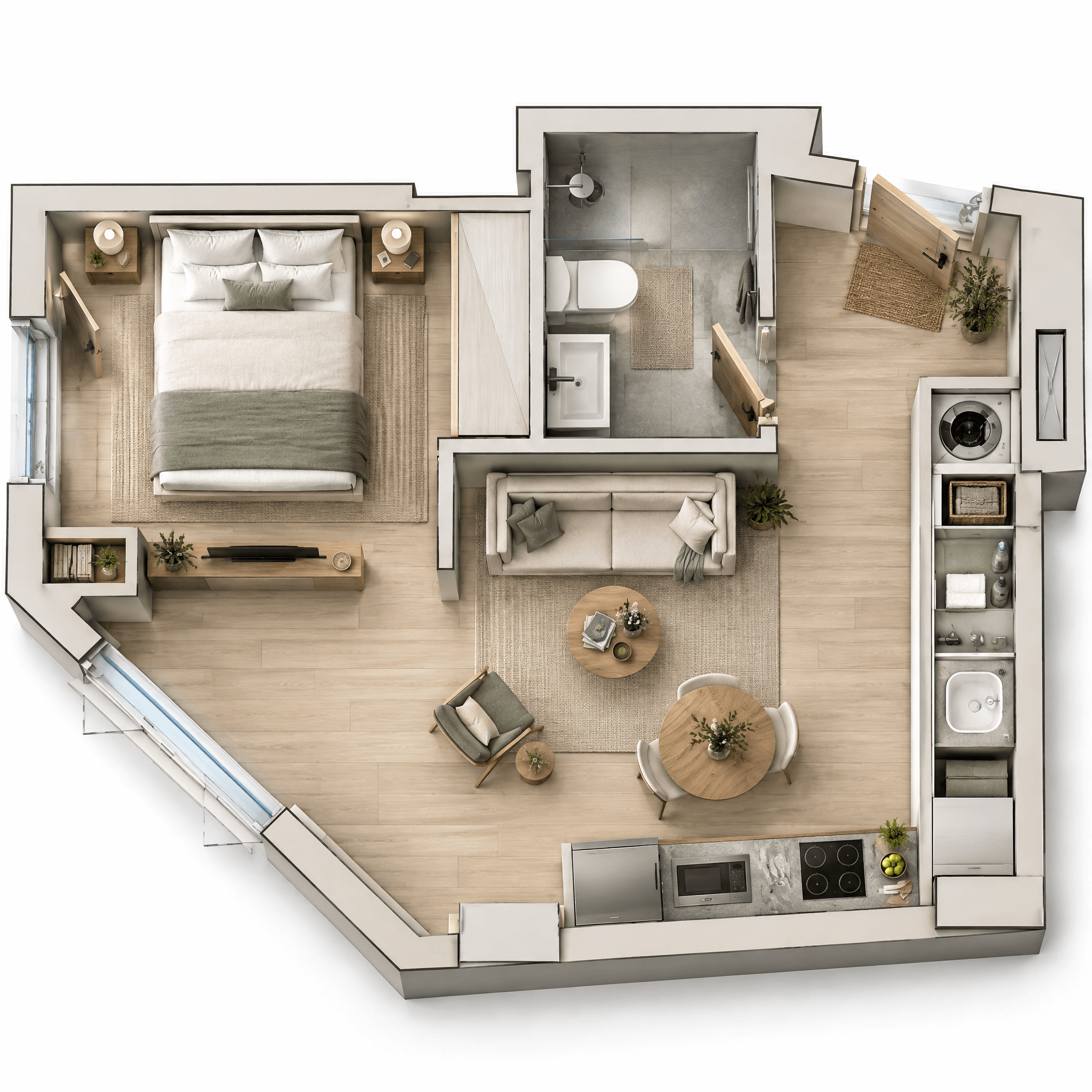 Diseño de interiores en estilo Minimalism — Salón por GenRoom AI