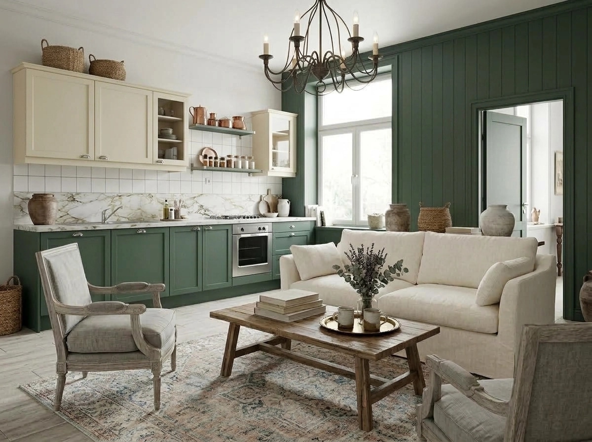 Modern Farmhouse Living Room design — interior photo by GenRoom AI