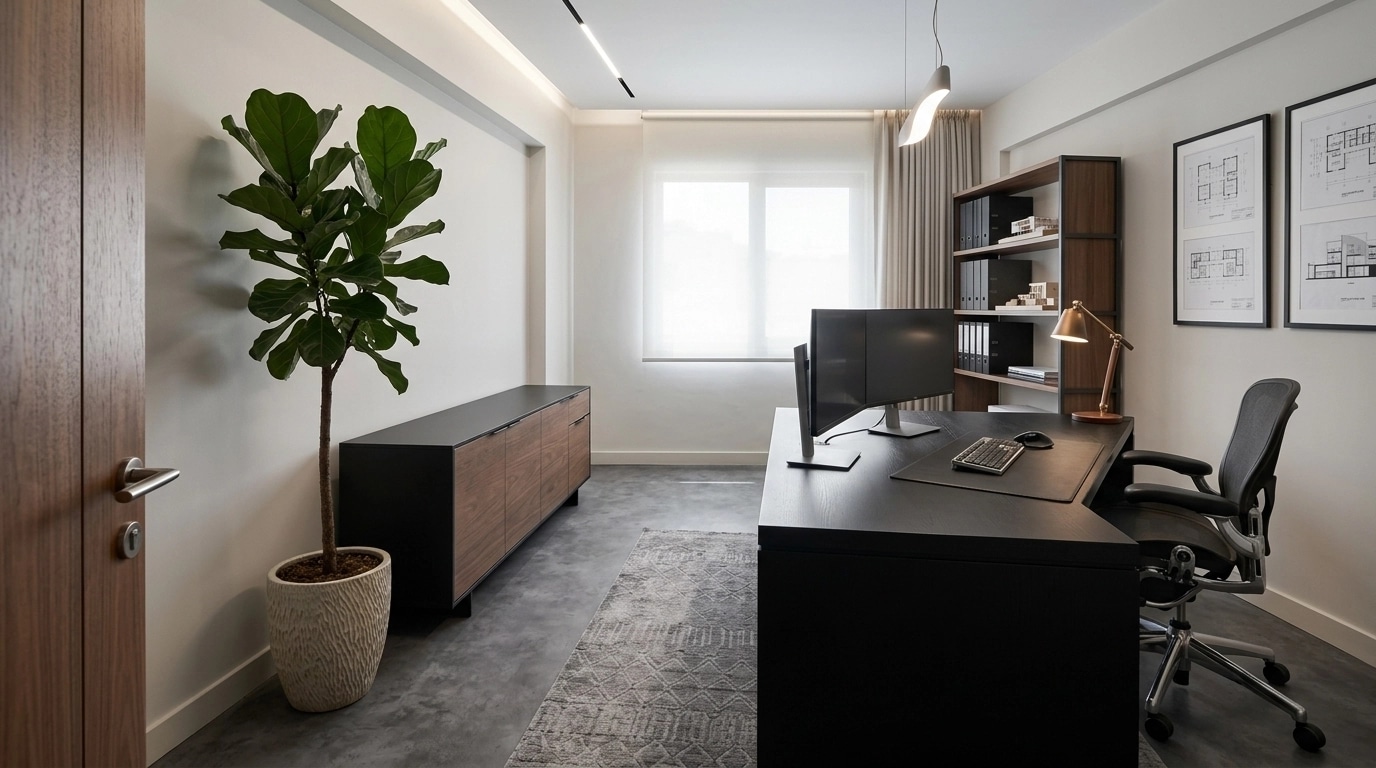Interior design in Minimalism style — home_office by GenRoom AI