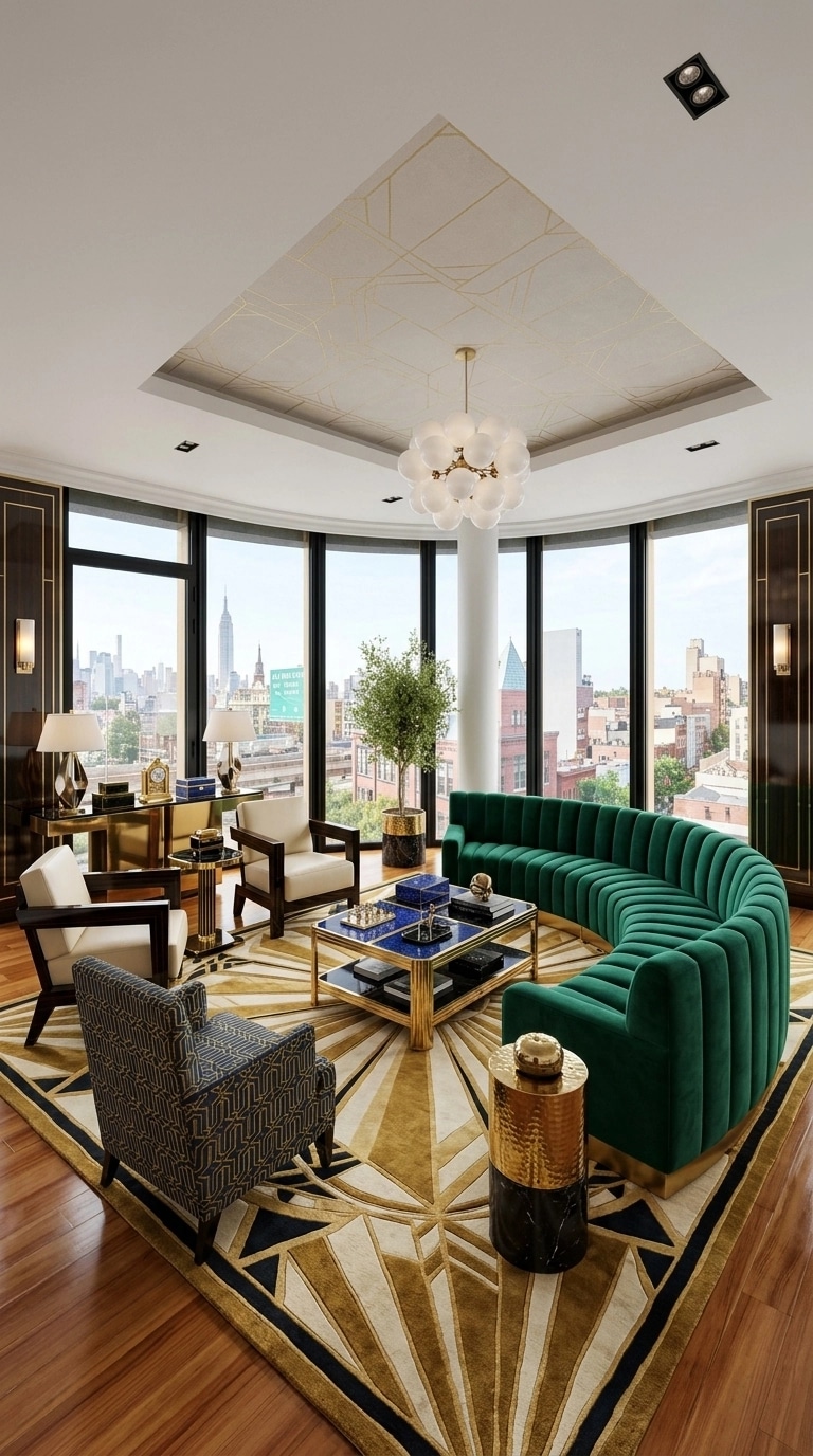 Art Deco Living Room design — interior photo by GenRoom AI