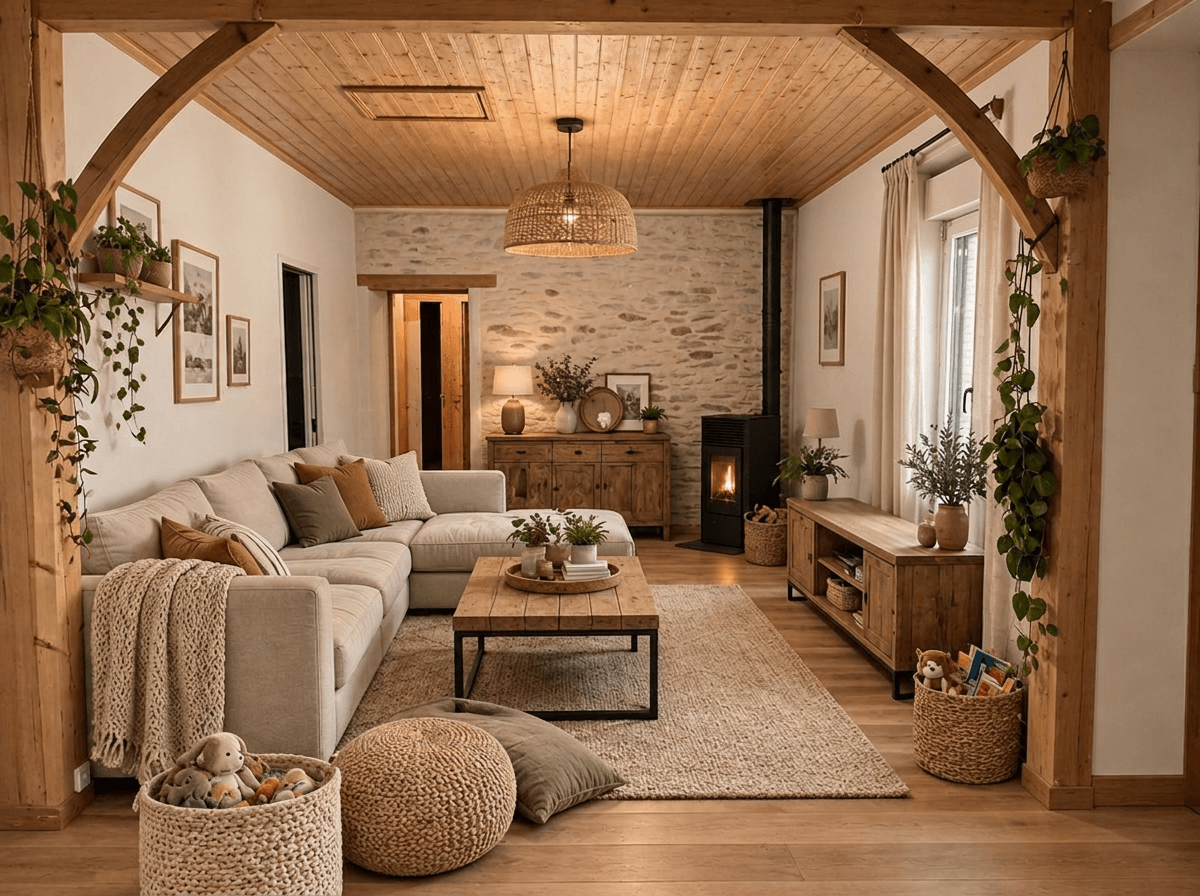 Design de interiores em estilo Modern Farmhouse — Sala de Estar por GenRoom AI