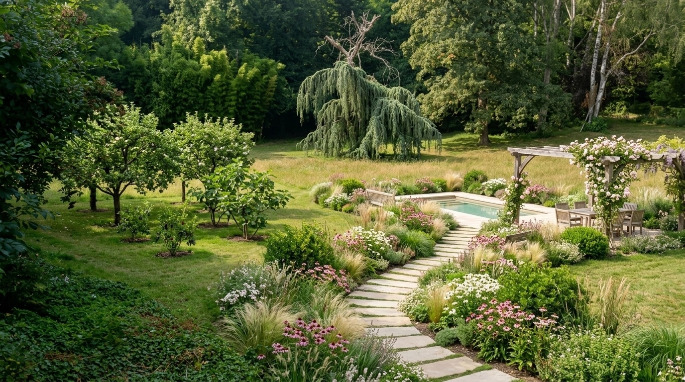 Landscape design in Eco Natural Garden style — Yard by GenRoom AI