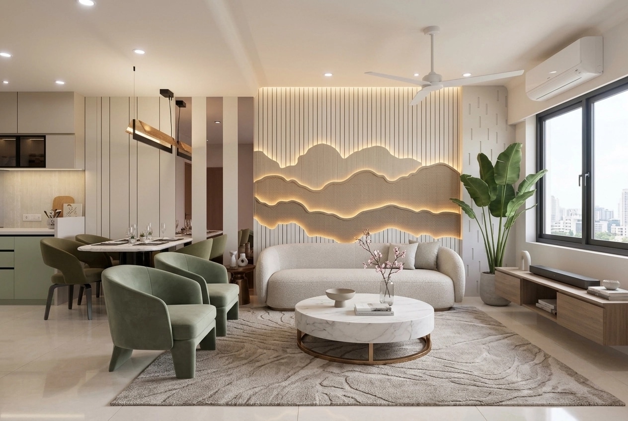 Interior design in Minimalism style — Living Room by GenRoom AI