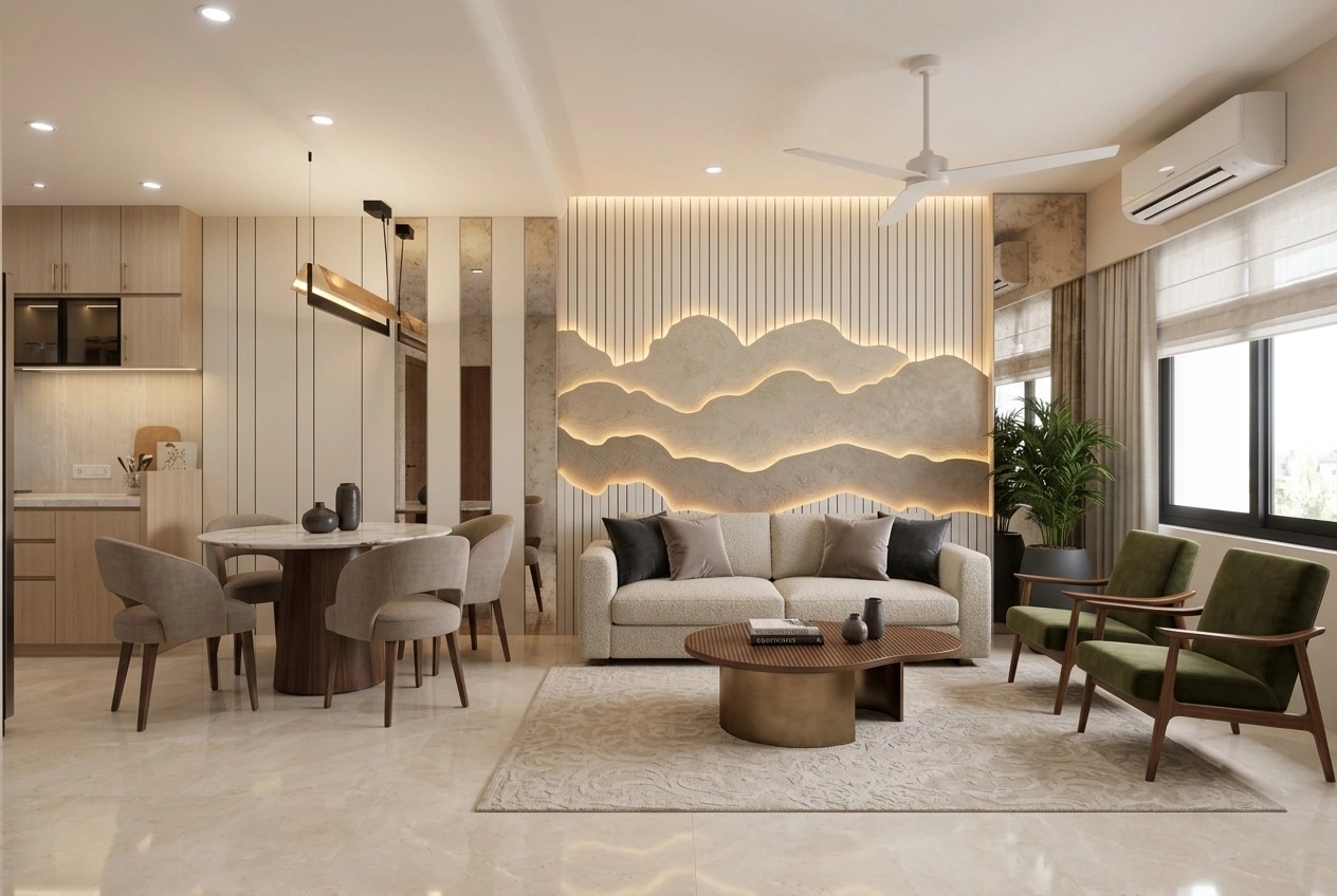 Interior design in Transitional style — Living Room by GenRoom AI