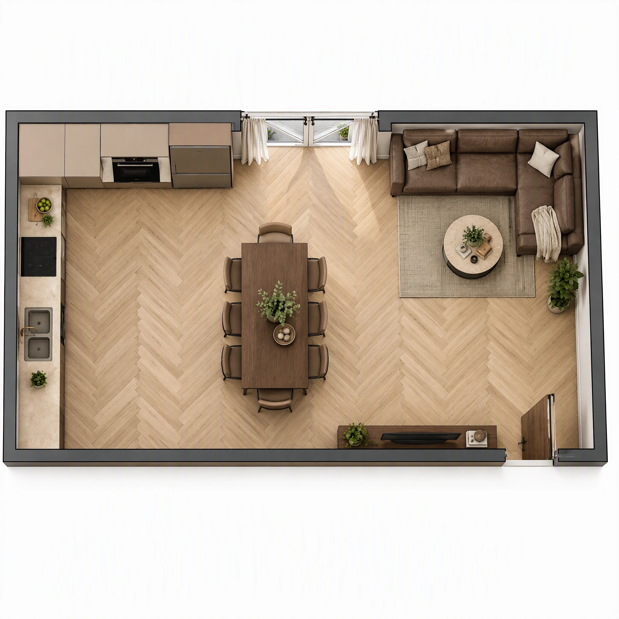 Interior design in Contemporary style — Living Room by GenRoom AI