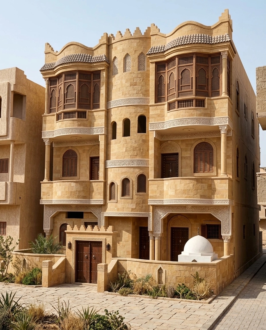 Arabian Facade Facade design — facade photo by GenRoom AI