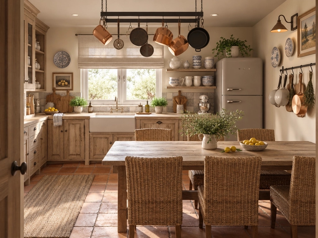 Kitchen interior in Mediterranean style — photo by GenRoom AI