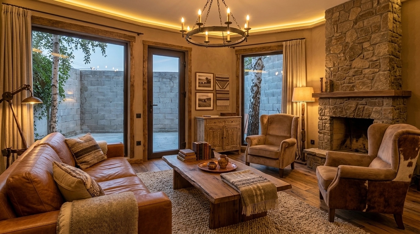 Interior design in Rustic style — Living Room by GenRoom AI