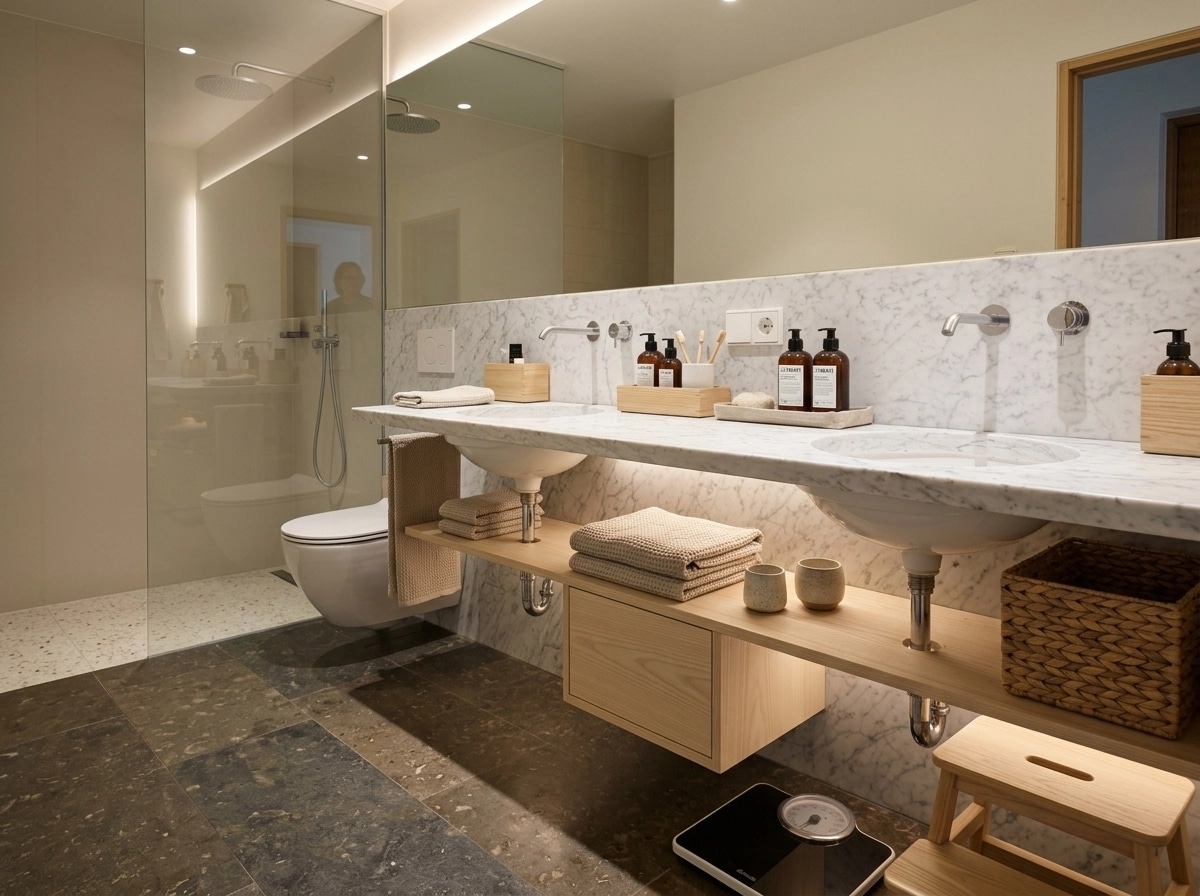 Scandinavian Bathroom design — interior photo by GenRoom AI