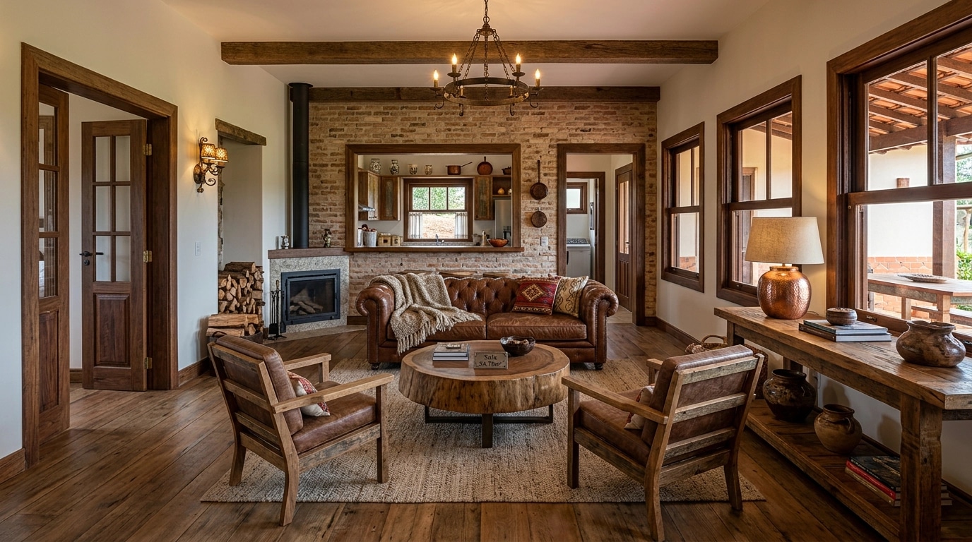 Interior design in Rustic style — Living Room by GenRoom AI