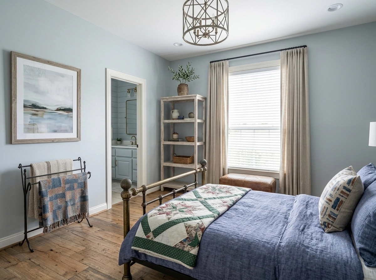 Modern Farmhouse Bedroom design — interior photo by GenRoom AI