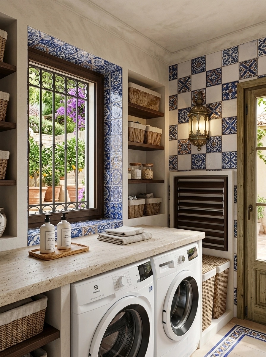 Interior design in Mediterranean style — laundry by GenRoom AI