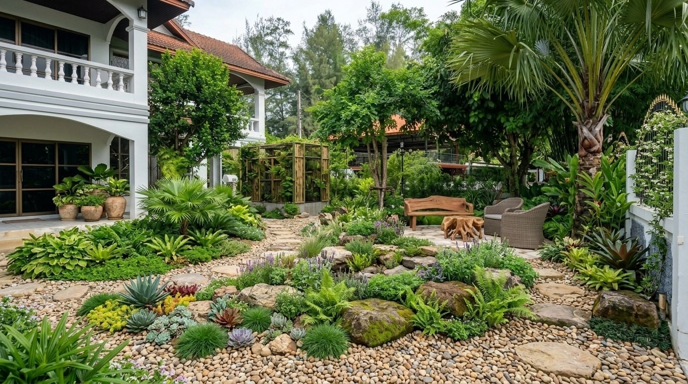 Landscape design in Eco Natural Garden style — Yard by GenRoom AI