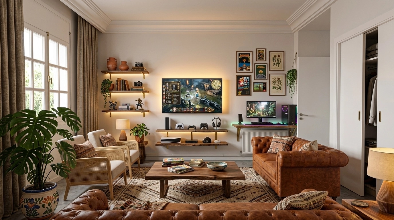 Interior design in Bohemian style — Living Room by GenRoom AI